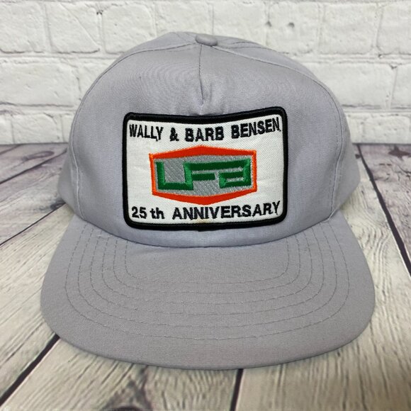 Vintage Hat Cap Snapback Gray UFA 25th Anniversary Giant Embroidered Logo Patch - Picture 5 of 9